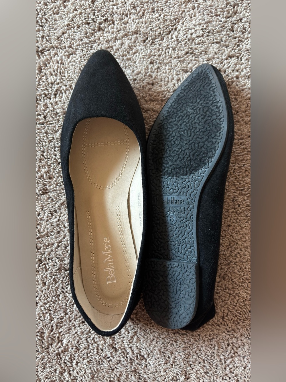 Bella Marie Black Pointed Toe Flats